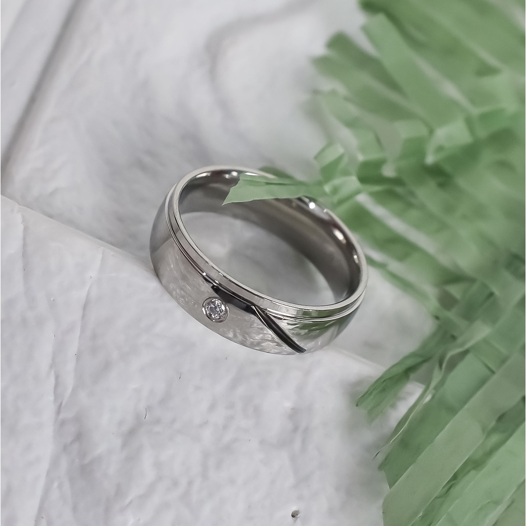 [JB023] Cincin Couple Titanium Original 100% Anti Pudar (GRATIS BOX)