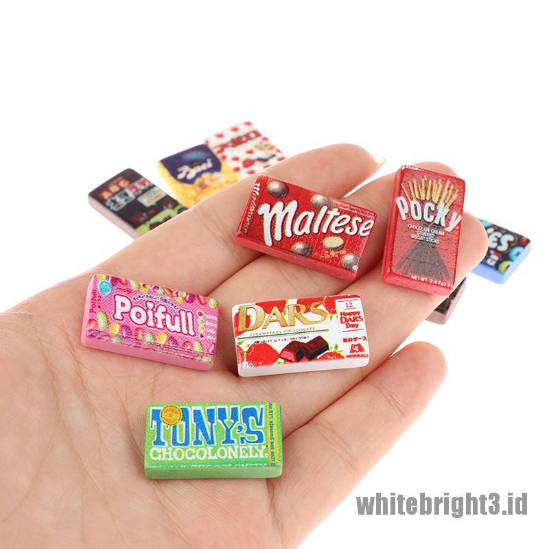 (white3) 10pcs / lot Miniatur Makanan Ringan Supermarket Bahan Resin Untuk Dekorasi Dapur Rumah Boneka