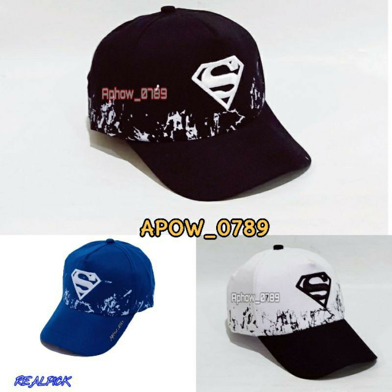 Termurah PROMO Topi anak karakter bordir superman terbaru/terlaris 2-10tahun 3345