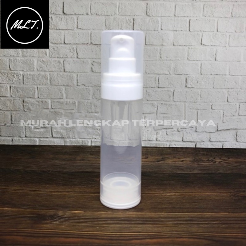 BOTOL AIRLESS PUMP PP 30ML TRANSPARANT FROSTED AIRLES 30 ML BOTOL