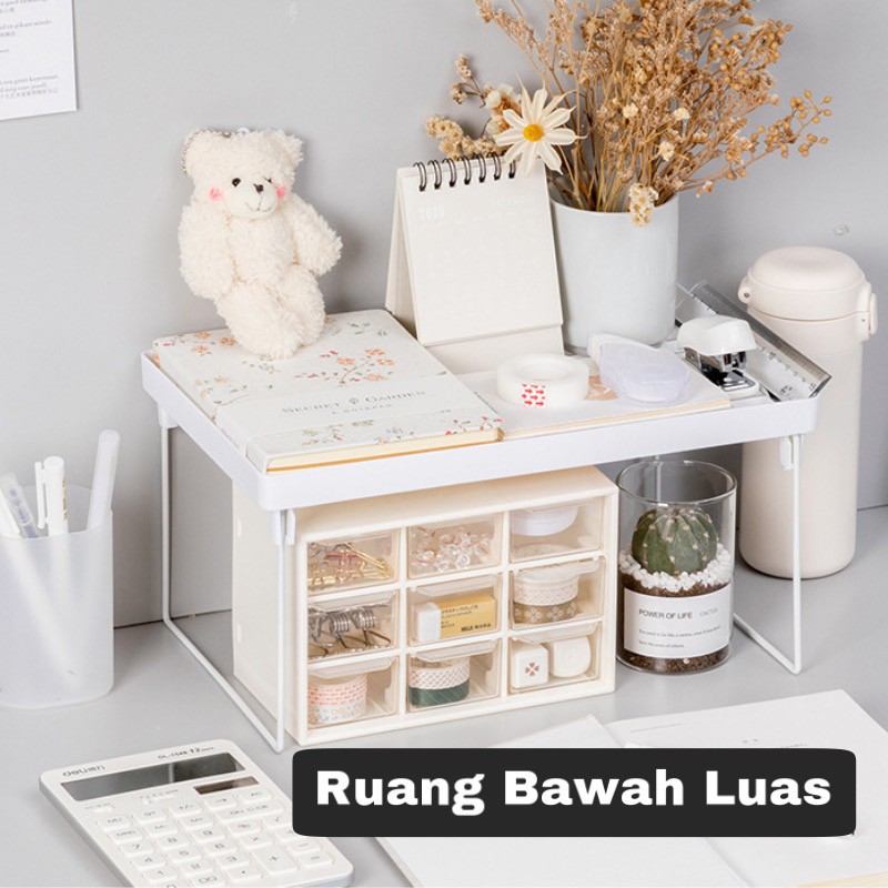 Rak Penyimpanan Lipat Serbaguna Meja Kantor Buku Storage Stationery Dekstop RT018