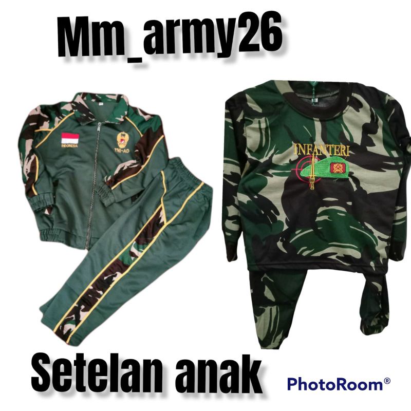 baju setelan anak / setelan anak tni / baju anak tni