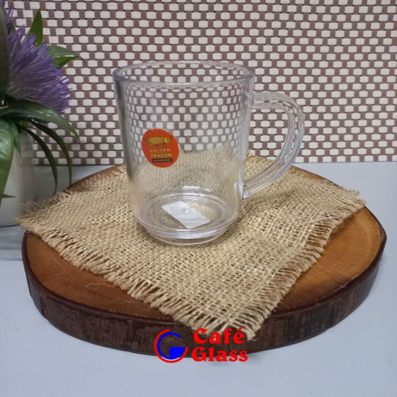 Gelas Plastik/Gelas 863 Putih Bening/Gelas Kopi Gagang