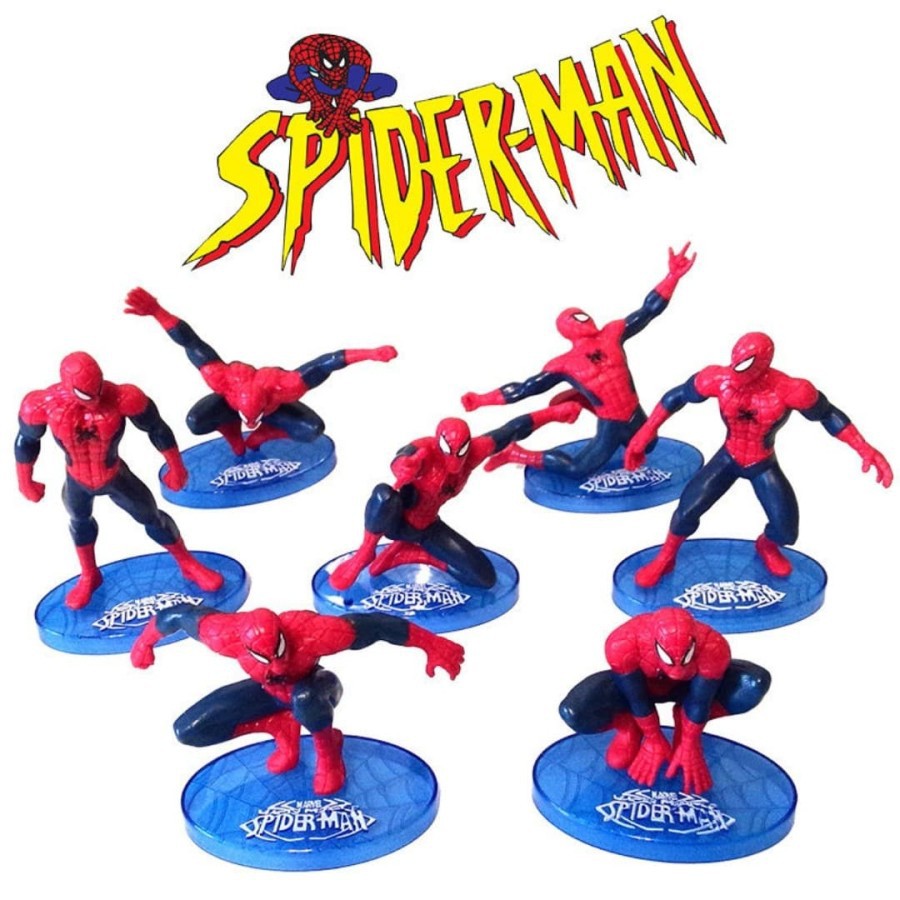 Figure Spiderman toppper Kue Pajangan Miniatur 7 pcs