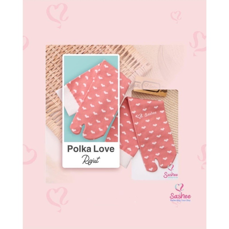 Kaos Kaki Jempol Muslimah Motif Polka Love Sashee Kaoskaki Polkalove Nylon Spandex Panjang 32cm