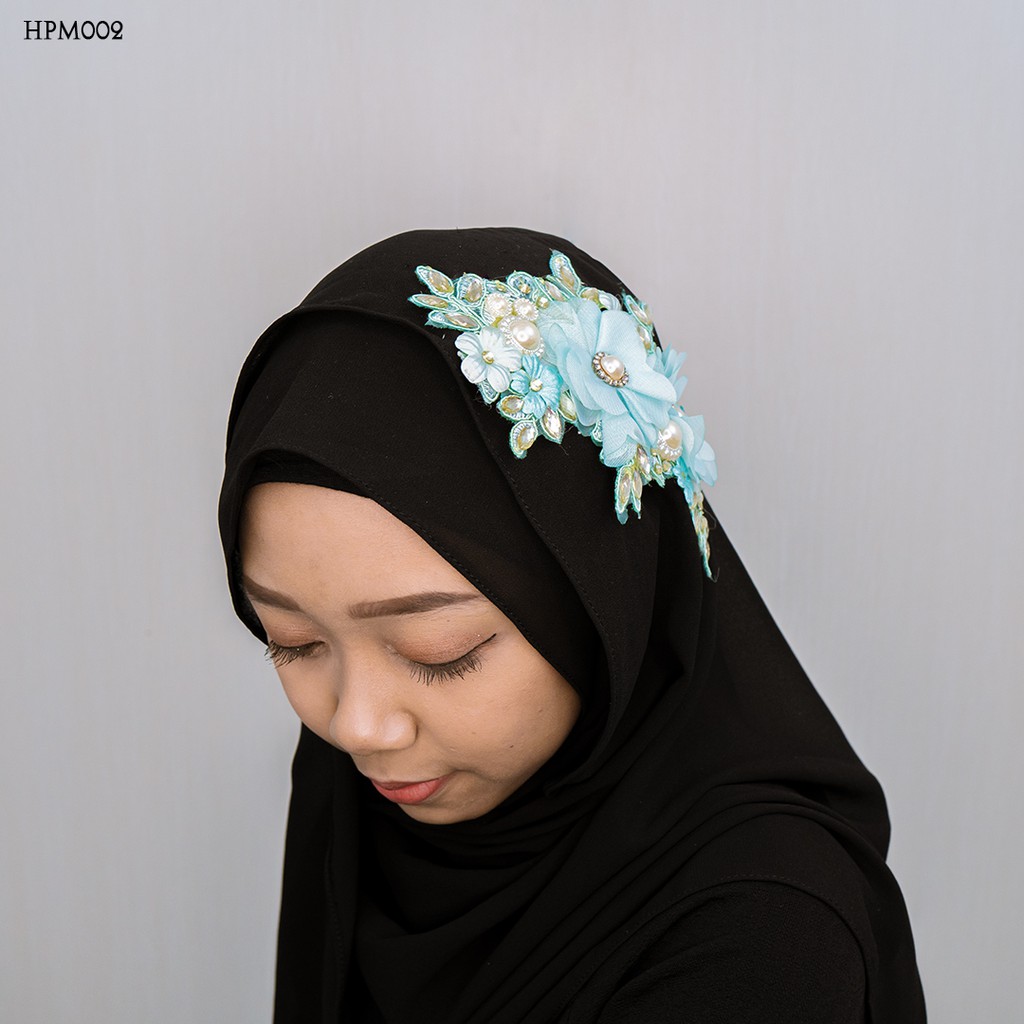 [SIAP KIRIM] HAIRPIECE BRIDAL MODERN HIJAB ASESORIS LACE BROKAT HPM002