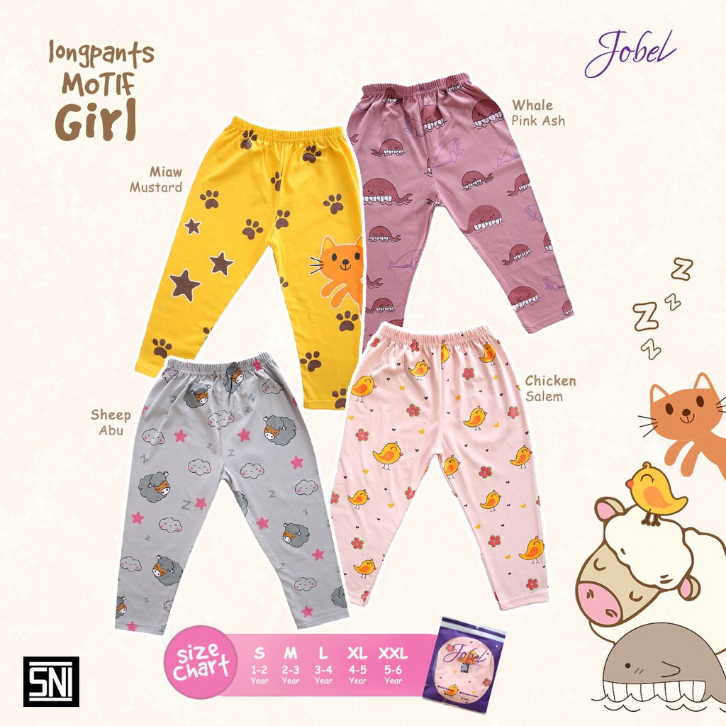 Jobel 1-6 tahun Animal Girls Girl Edition Celana Panjang Bayi Anak Perempuan Longpants by Kazel P100 CBKS