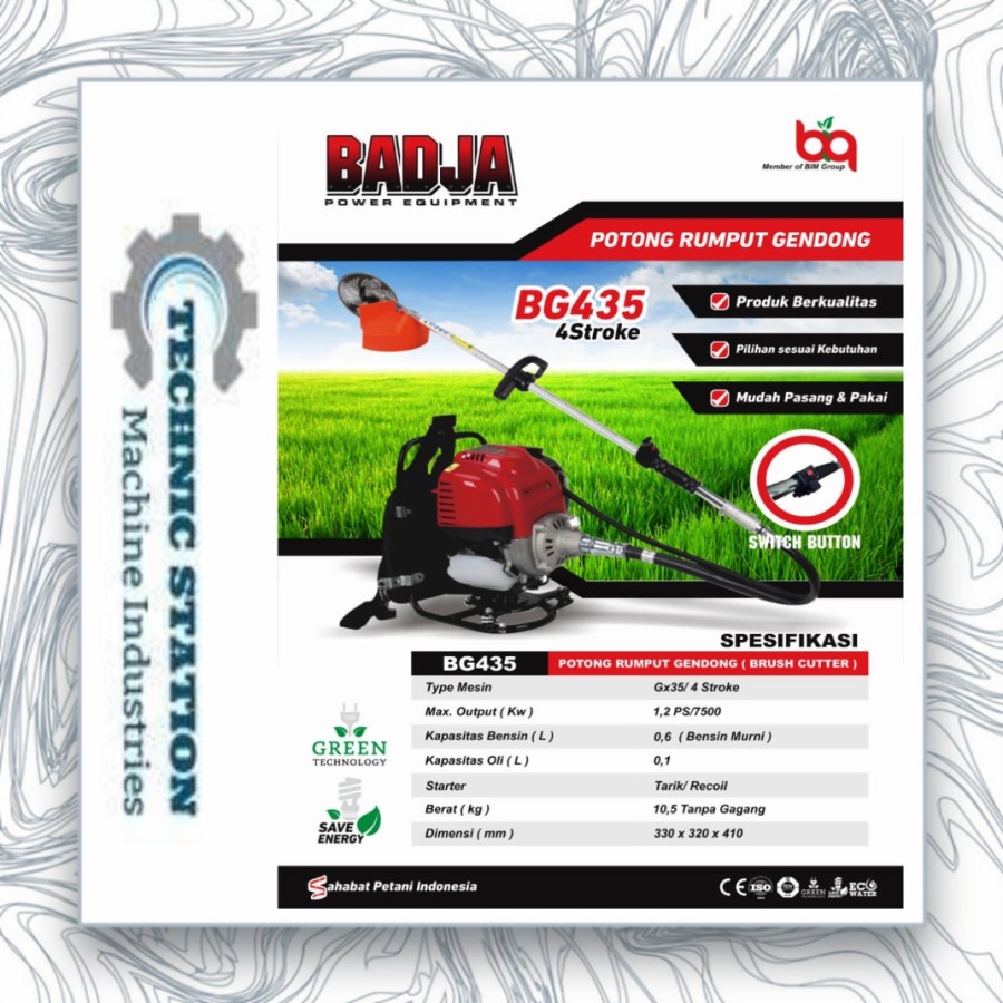 BADJA Mesin potong rumput 4 tak BG435 4 Stroke bensin murni