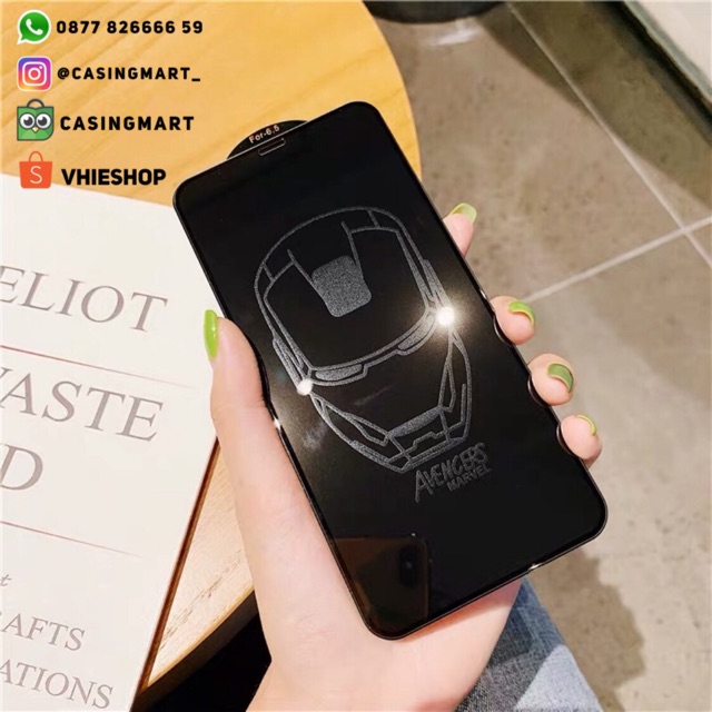 [ vhieshop ] Anti Gores Tempered Glass Ip  11Pro Ip 8plus Magic Screen 6D Motif Mix