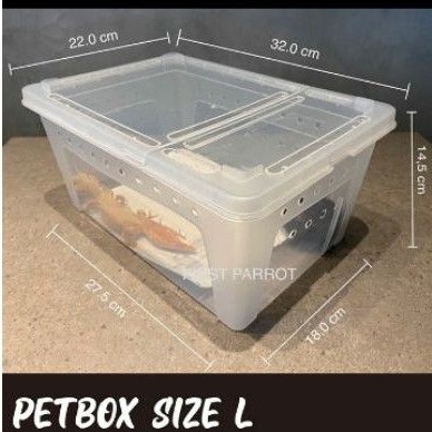Pet box carrier for reptil transparant size L