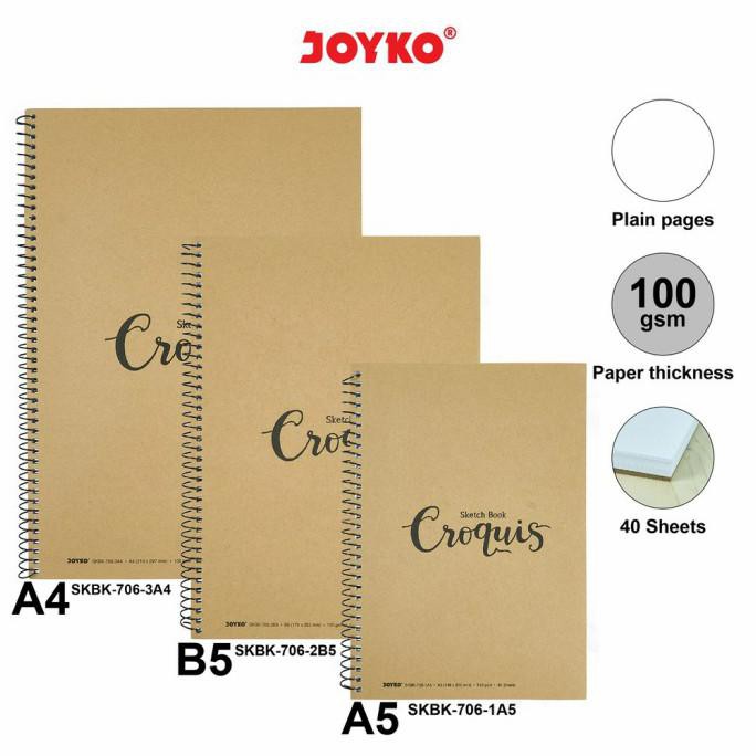 

Hot Sale Joyko Skbk 706 Sketchbook Wire Ring Sketch Book Buku Gambar Sketsa - B5 Hemat