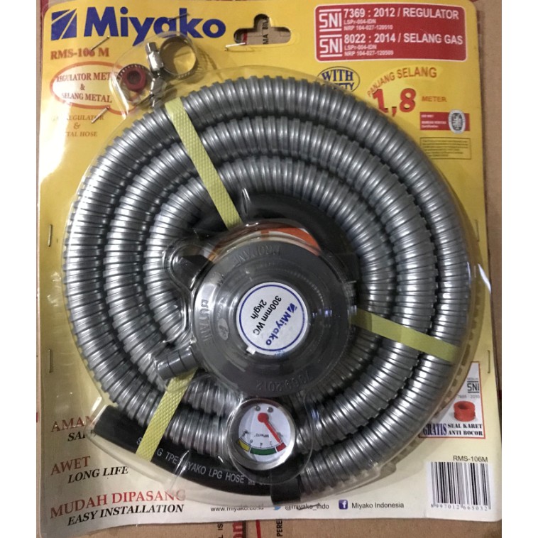 Selang + Regulator LPG Miyako RMS-106 M / RMS106M / RMS-106M