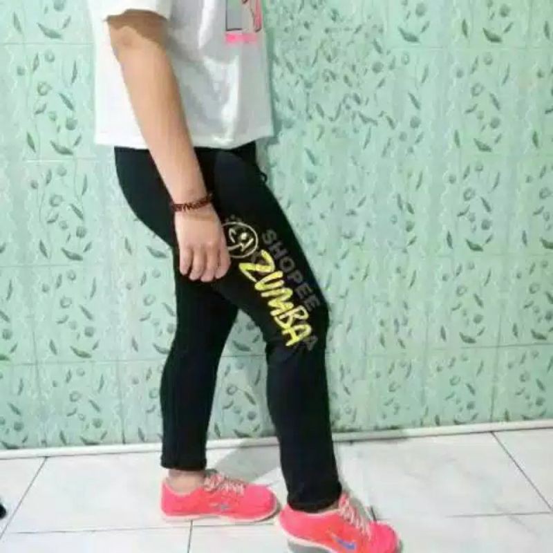 legging sport wanita bahan spandek