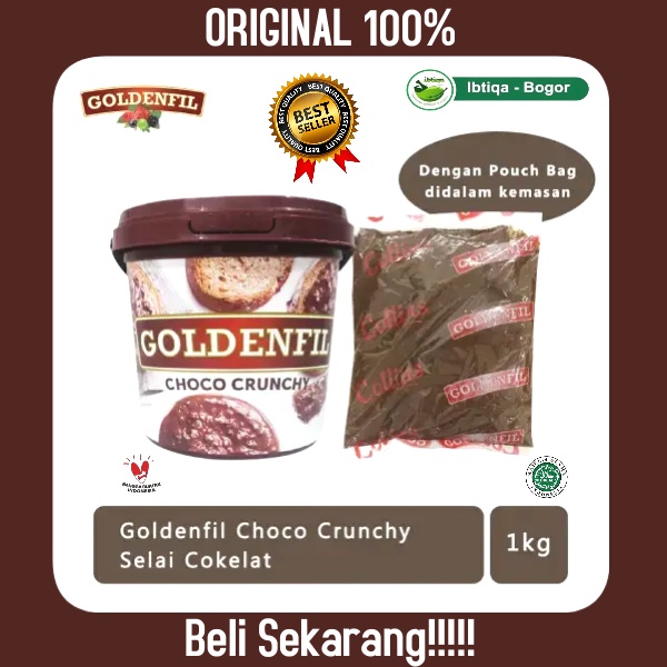 

harga 48500 minimal order 2 ya Goldenfil - Goldenfil Selai Coklat Crunchy 1 kg Termurah Original Halal 100%