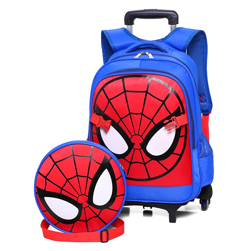 Tas Ransel Anak Trolley Karakter Tas Troli Anak Sekolah Dorong Koper Tas Sekolah Troller Anak Perempuan Laki-Laki Trolly Spiderman Karakter Unicorn Tas Import Trolley Roda 3