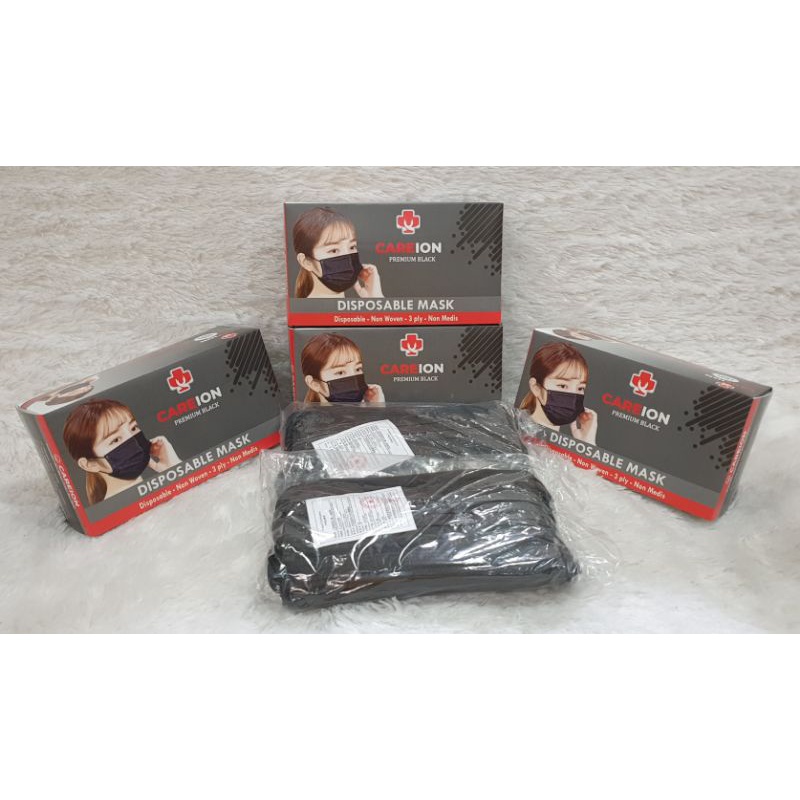 Masker Hitam Careion masker earloop hitam masker hitam murah