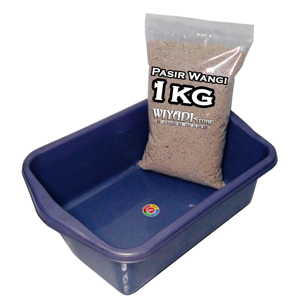 Paket Litter Box dan Pasir Wangi [Repack 1kg] / Cat Toilet [Size : S]