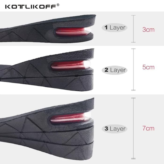 3 Layer sol peninggi badan insole sepatu penambah tinggi badan 7CM