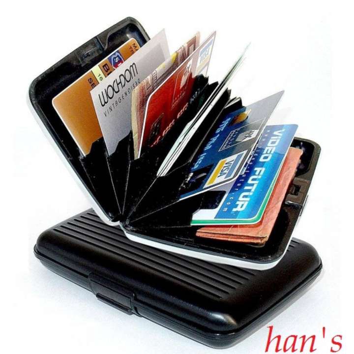 [DEV-9053] DOMPET TEMPAT KARTU ALUMINIUM ALUMINUM CAERD HOLDER CARD CASE ORGANIZER BLACK