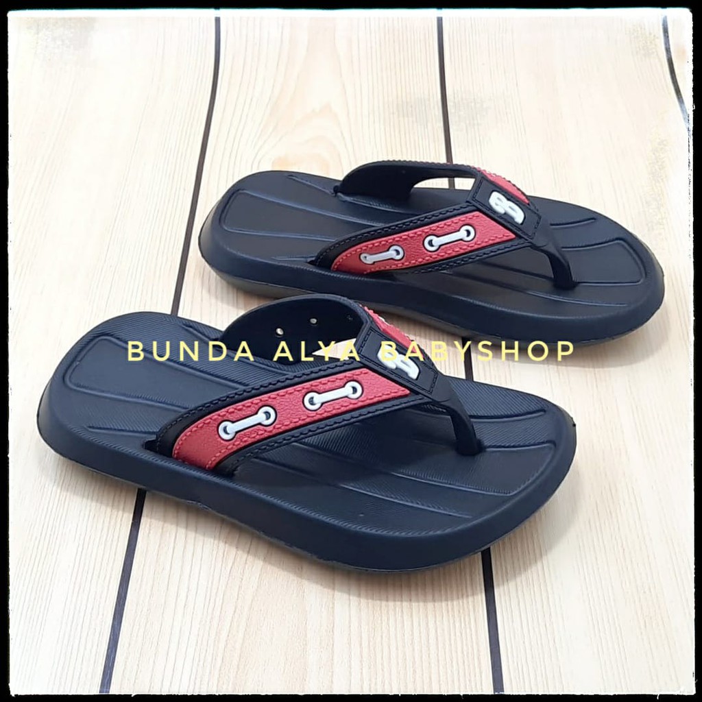 Sendal Anak Laki Jepit Karet Usia 3 4 Tahun Size 24 - 27 HITAM - Sandal Jepit Anak Cowok Balacca Anti Licin Karet