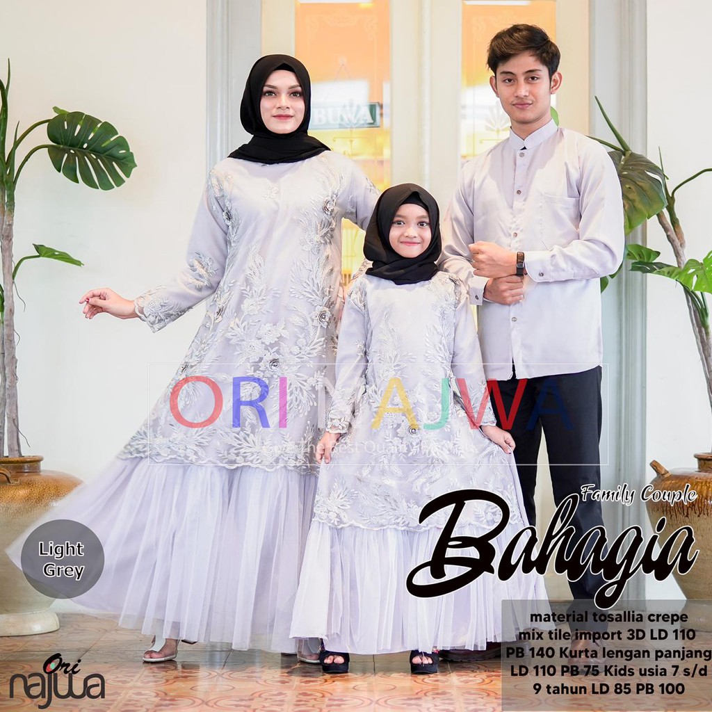 Baju Couple Muslim Bertiga Family / Jual Baju Couple Ibu ...