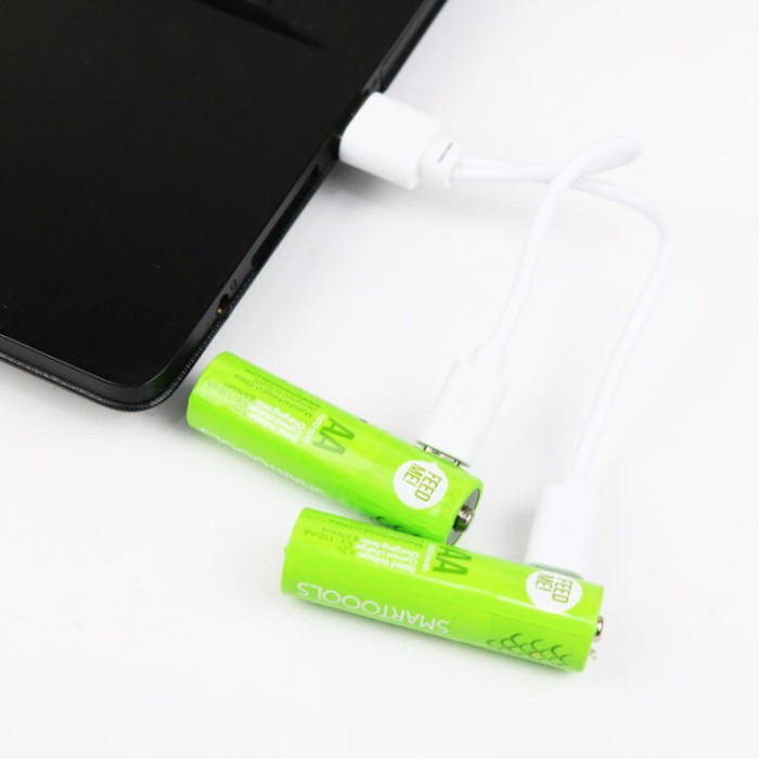 smarttoools battery micro USB rechargeable AAA orange ready stock ori