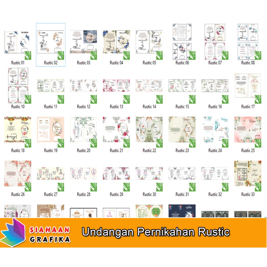 50 File Desain Undangan Pernikahan Rustic Series - Format CorelDraw
