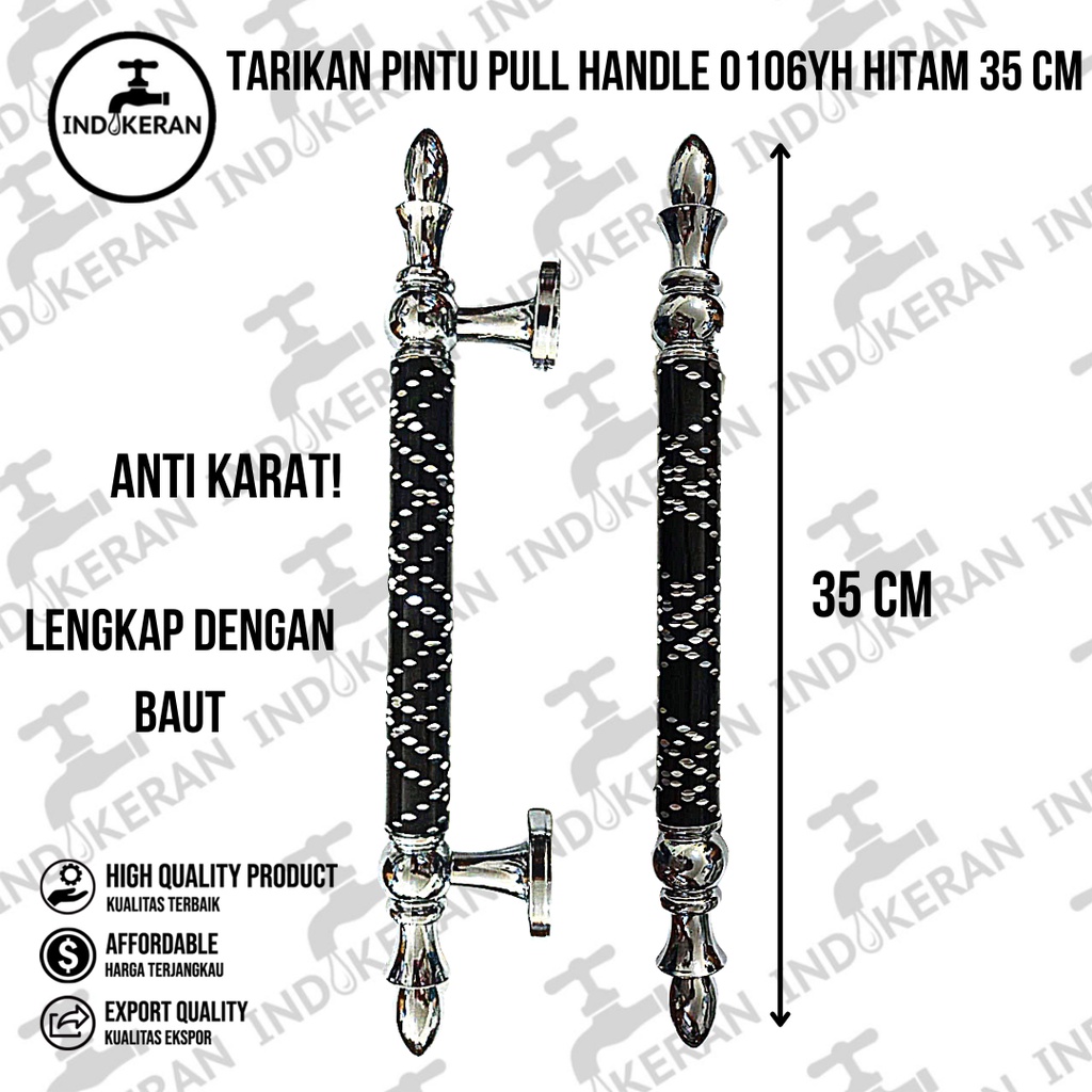 INDOKERAN - Tarikan Pintu Pull Handle 0106YH Hitam 35 CM