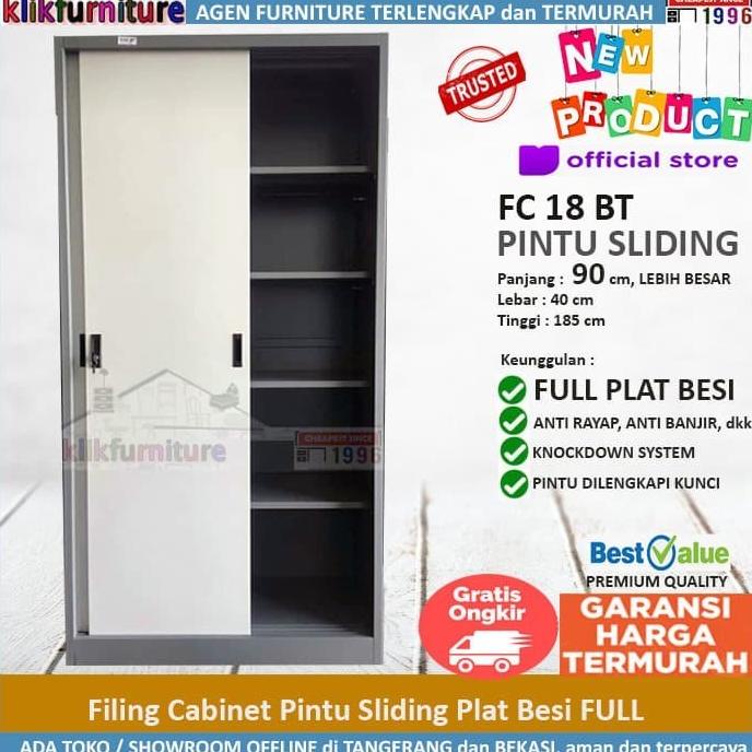 

[[COD]] Lemari Arsip Besi Kantor Pintu Sliding PLAT FC18BT TERUJI Kode 582