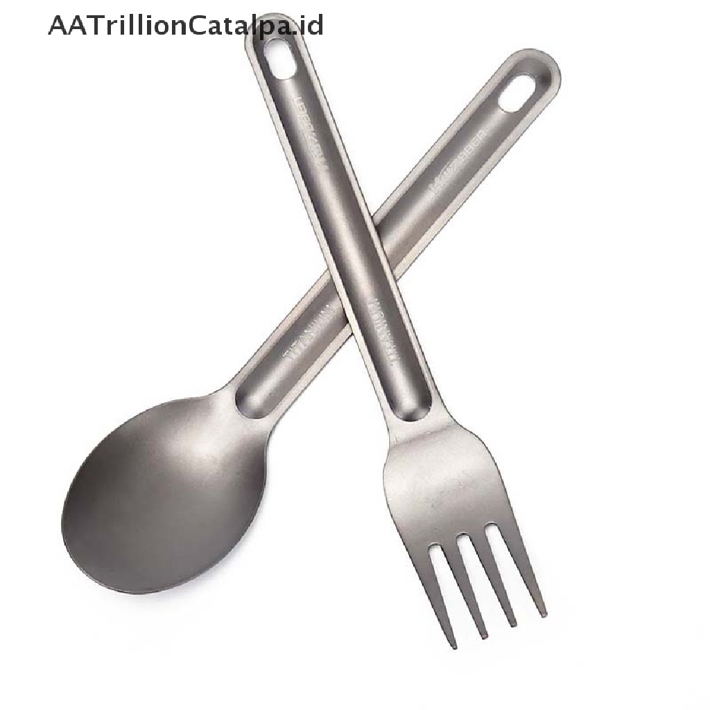 Aatrillioncatalpa 1pc Sendok Garpu Bahan Titanium Ringan Untuk Campingoutdoor