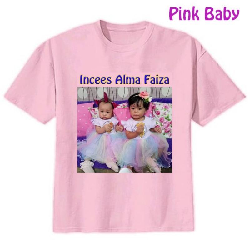 Kaos Custome Foto/Gambar Suka Suka. Size Anak