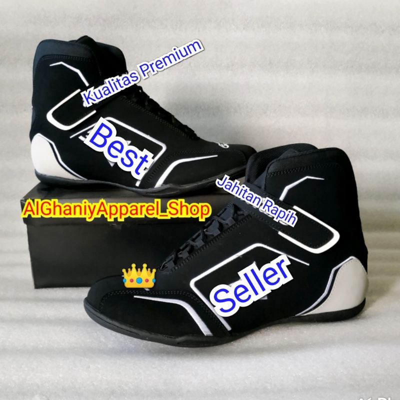 sepatu drag touring balap sepatu rally slalom terlaris new kualiaty terbaru sepatu keren list putih