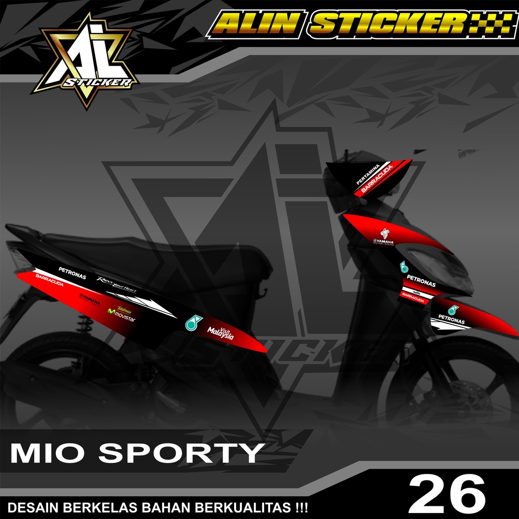 26 Striping Sticker Mio Sporty Variasi PETRONAS Racing Semi Full