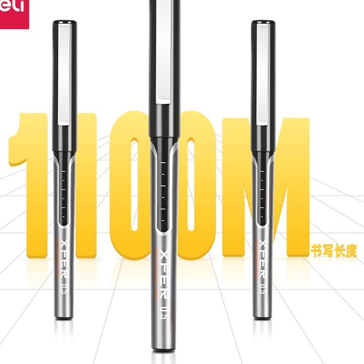 

READY (BUY 1 GET 1) Deli Pulpen Roller Ball Pen 0.5mm Tinta Hitam S657 murah