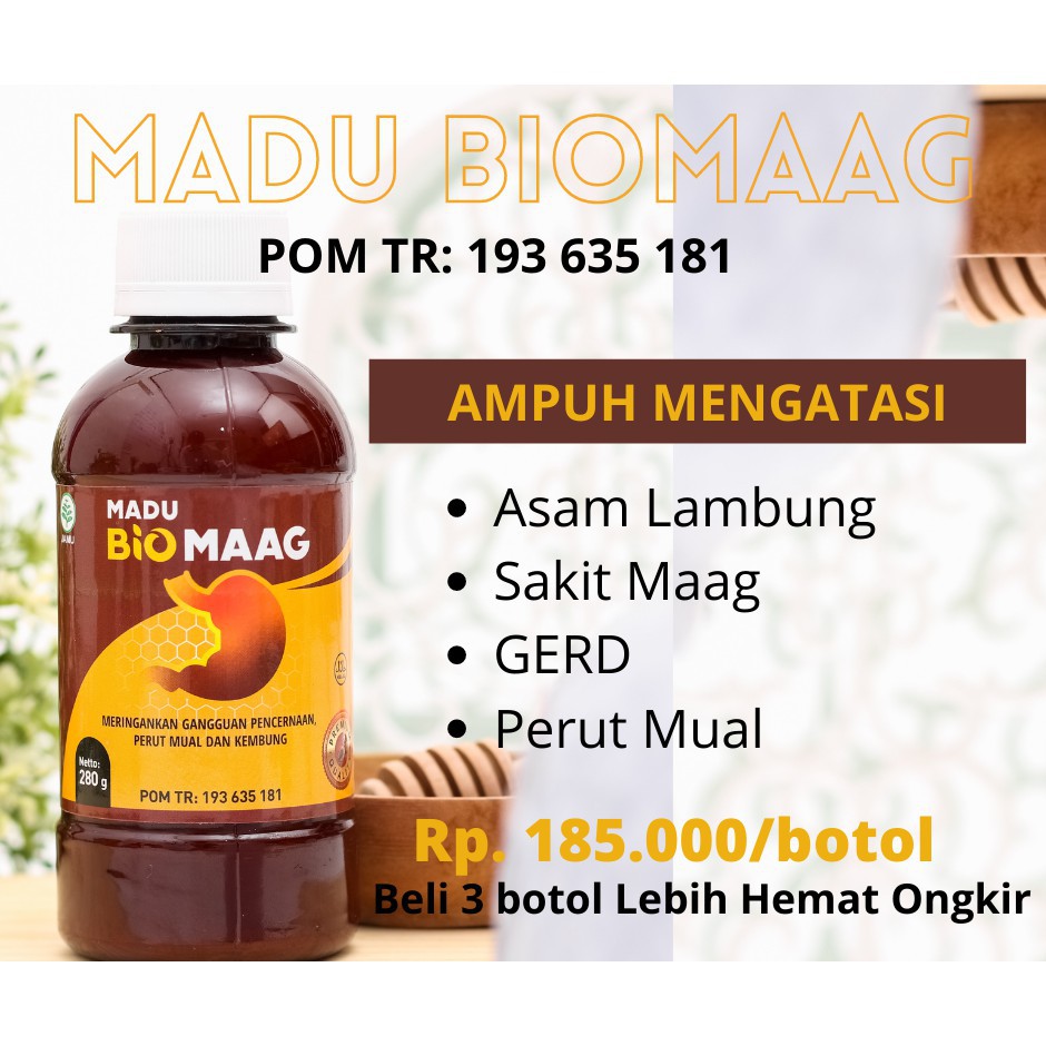 MADU BIO MAAG - PAKAR MAAG, GERD & ASAM LAMBUNG SEDANG