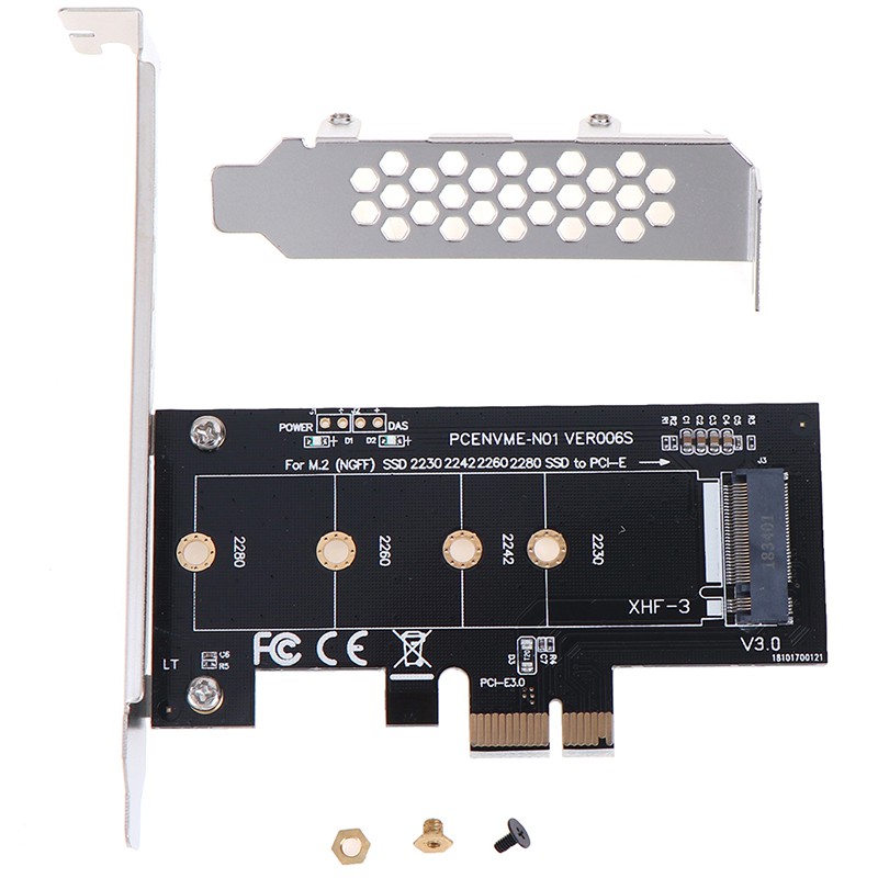 (Ele) Adapter Pcie Ke M2 Pci Express 3.0 X1 Ke Nvme Ssd Support 2230 2242 2260 Warna Putih