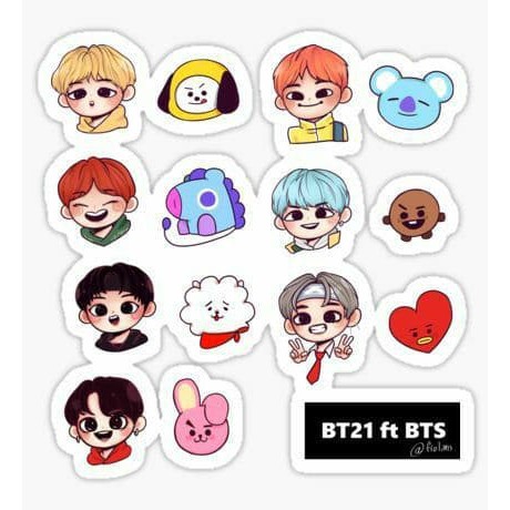 

Stiker BT21 Ft BTS Scrafbook stickers for Good Notes for Jurnal Scraf book