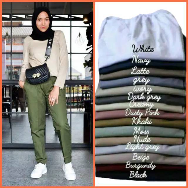 ♤zdw-352 Promo !!! BAGGY PANTS Latte beige nude maroon  ivory Dusty  pink white moss Tamolivia B7T7