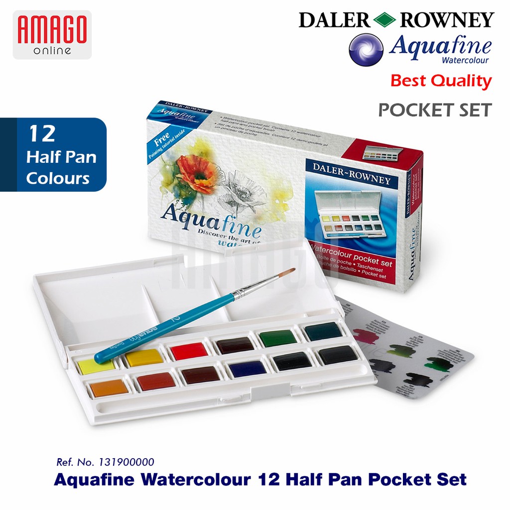 DALER-ROWNEY - AQUAFINE POCKET SET 12 HALF PAN WATERCOLOUR - 131900000