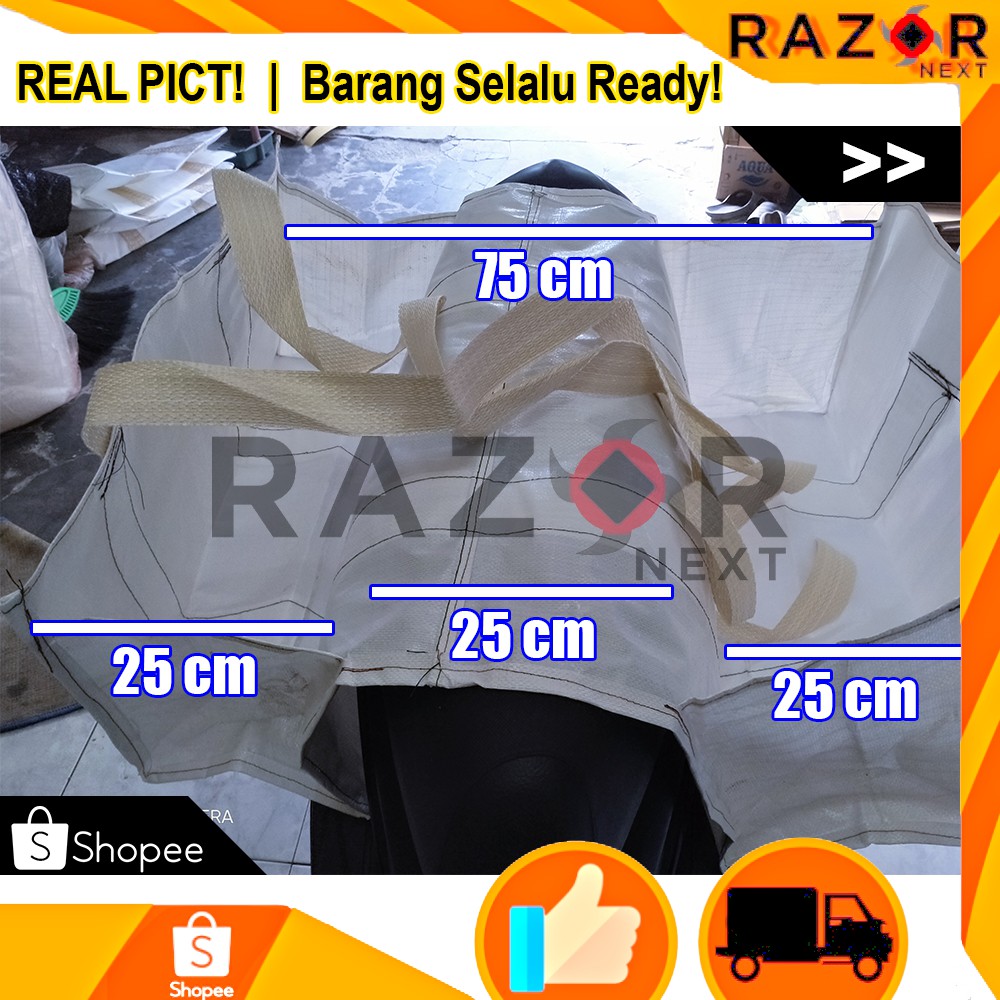 Tas Motor | Tas Kurir | Tas Obrok | Tas Ronjot | Kain Sak Plastik Kuat Awet Ukuran 75 x 65 x 35 cm