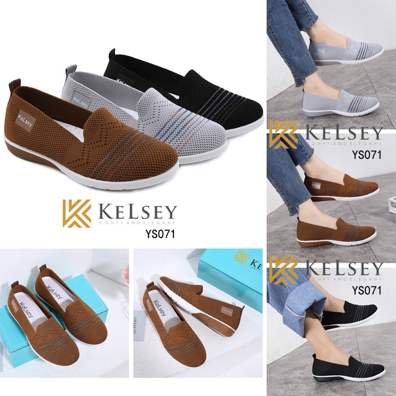 (GRATIS ALAS KAKI) Nicole Sepatu Flat Shoes Flyknit Wanita Kelsey YS071