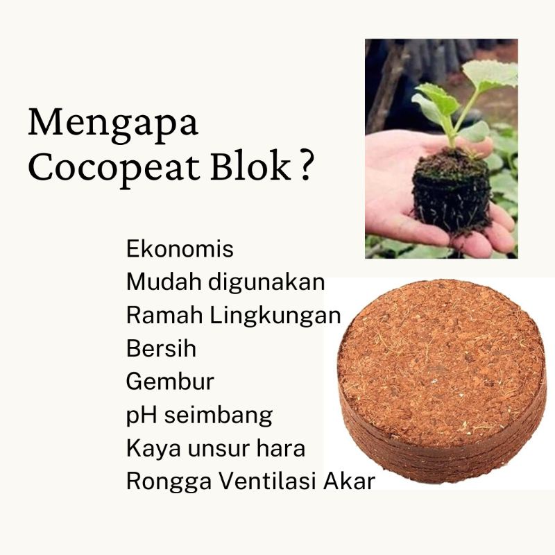 Soil Block Coco Peat Pellet Coco Disc Starting Soil Seedling Jiffy Peat Media Semai Tanam Bibit Prak