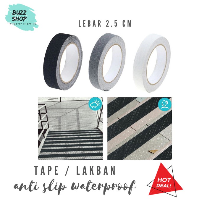 Tape Anti Slip Lantai Tangga Kamar Mandi Ukuran 2.5 Cm / 5 Meter HD-002