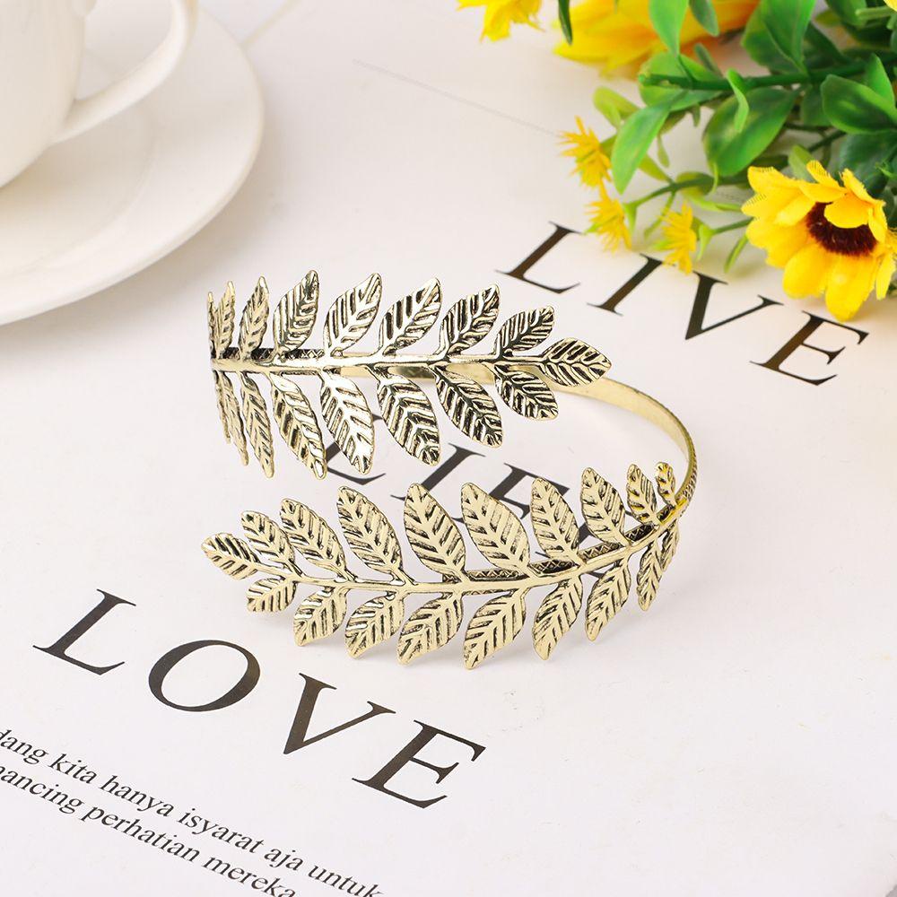 Top Laurel Leaf Gelang Fashion Wanita Daun Logam Perhiasan Lengan Rantai