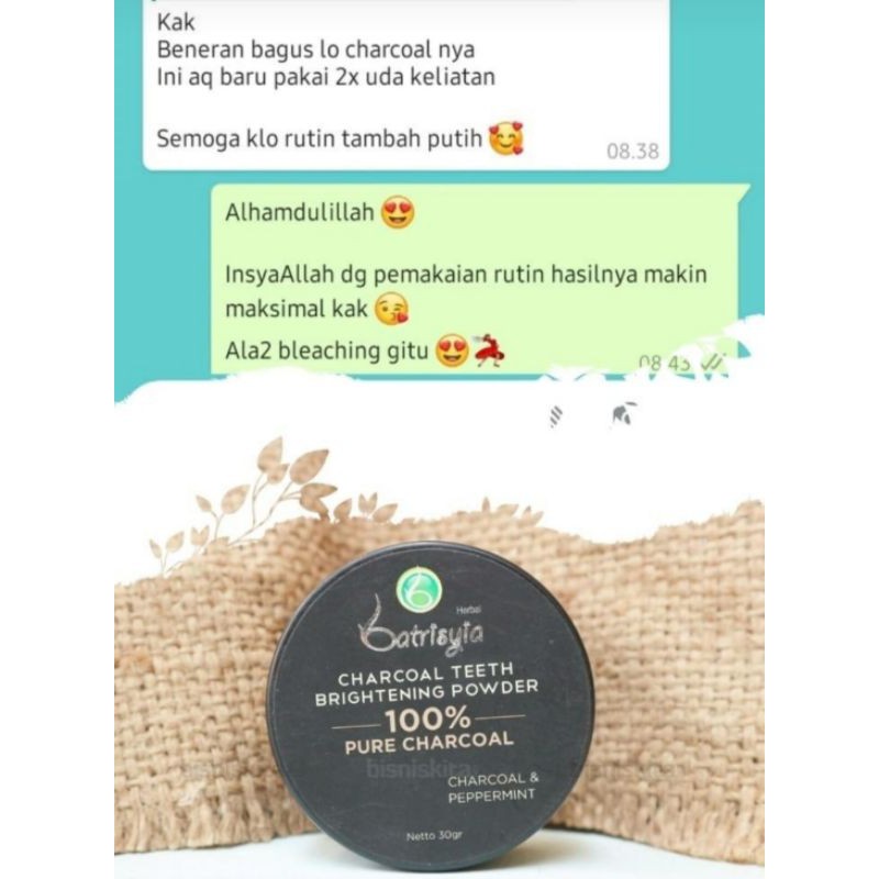 Charcoal teeth brightening powder batrisyia/ pemutih gigi alami ampuh/perontok karang gigi