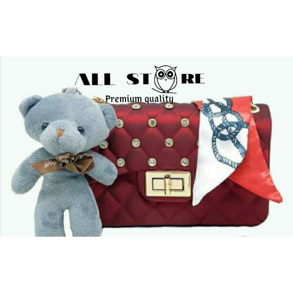 TAS IMPORT PEKANBARU CLASSIC DIAMOND JELLY MATTE UK18 TSMD18D FREE BONEKA + SYAL