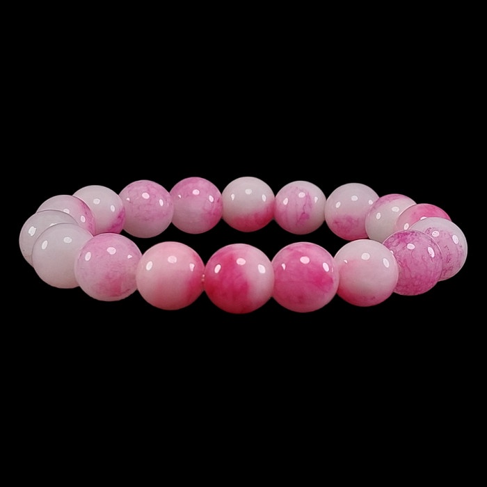 GELANG GIOK ASLI BATU NATURAL JADE ORIGINAL - MERAH MUDA