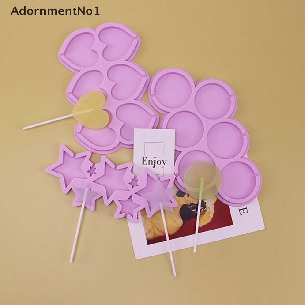 [AdornmentNo1] Silicone Lollipop Mold and Sticks Round Heart Star Shape Cake Decorating Tool [new]