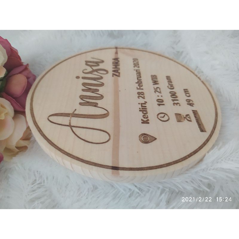 Grafir Papan Nama Bayi 15 cm Baby Signage Biodata Kelahiran Bayi