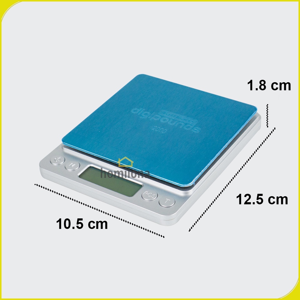 Timbangan Dapur Mini Digital Scale 500g 0.01g - Taffware Digipounds i2000 - Silver